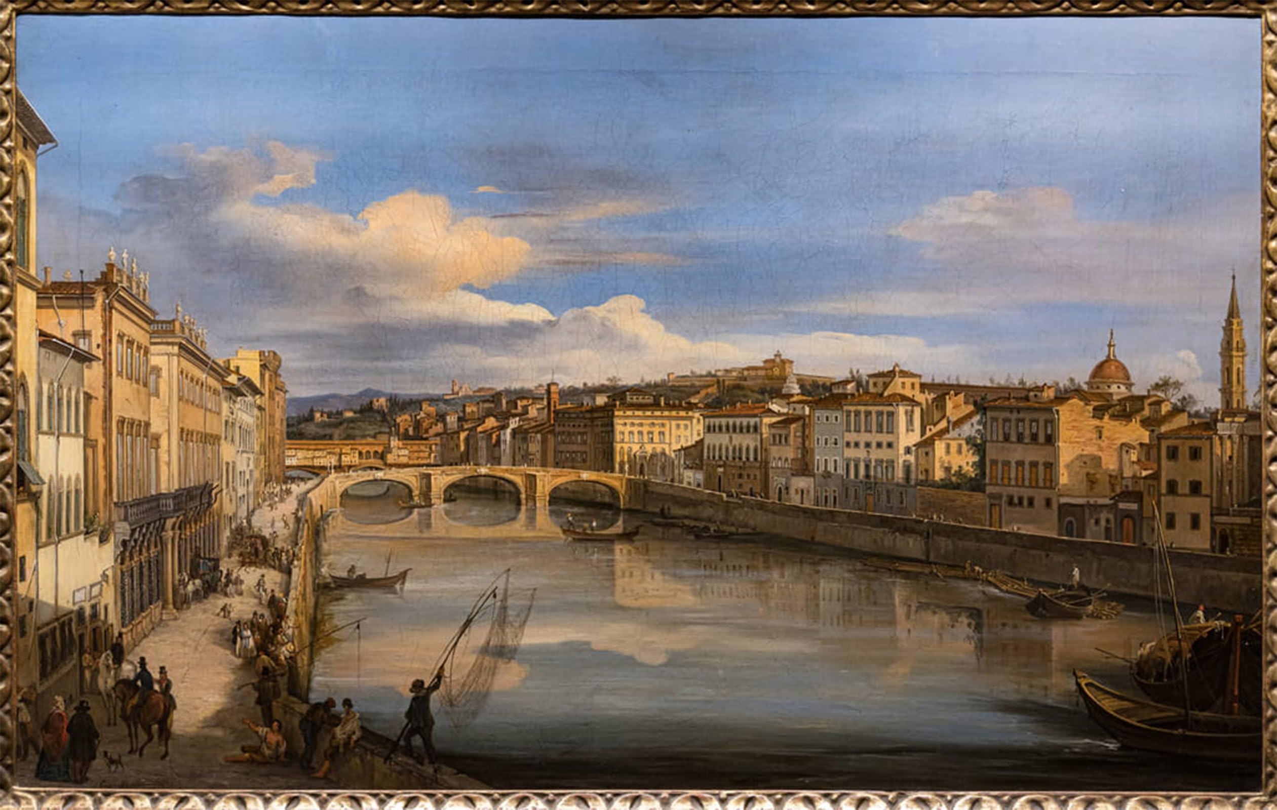Artxlxxbn No Frame Famous Print Painting Colorful Art Print View Of The Arno From The Alla Carraia Bridge By Famou Painter Canvas Art Decorations For Home Decor 60X90cm