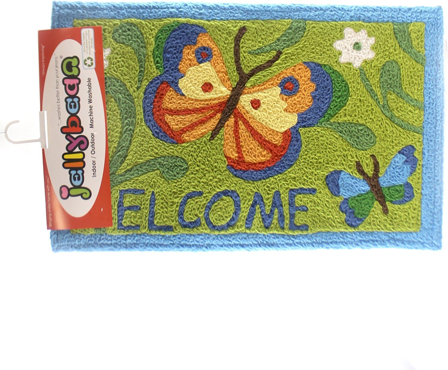 Jellybean Butterfly Green Accent Area Rug