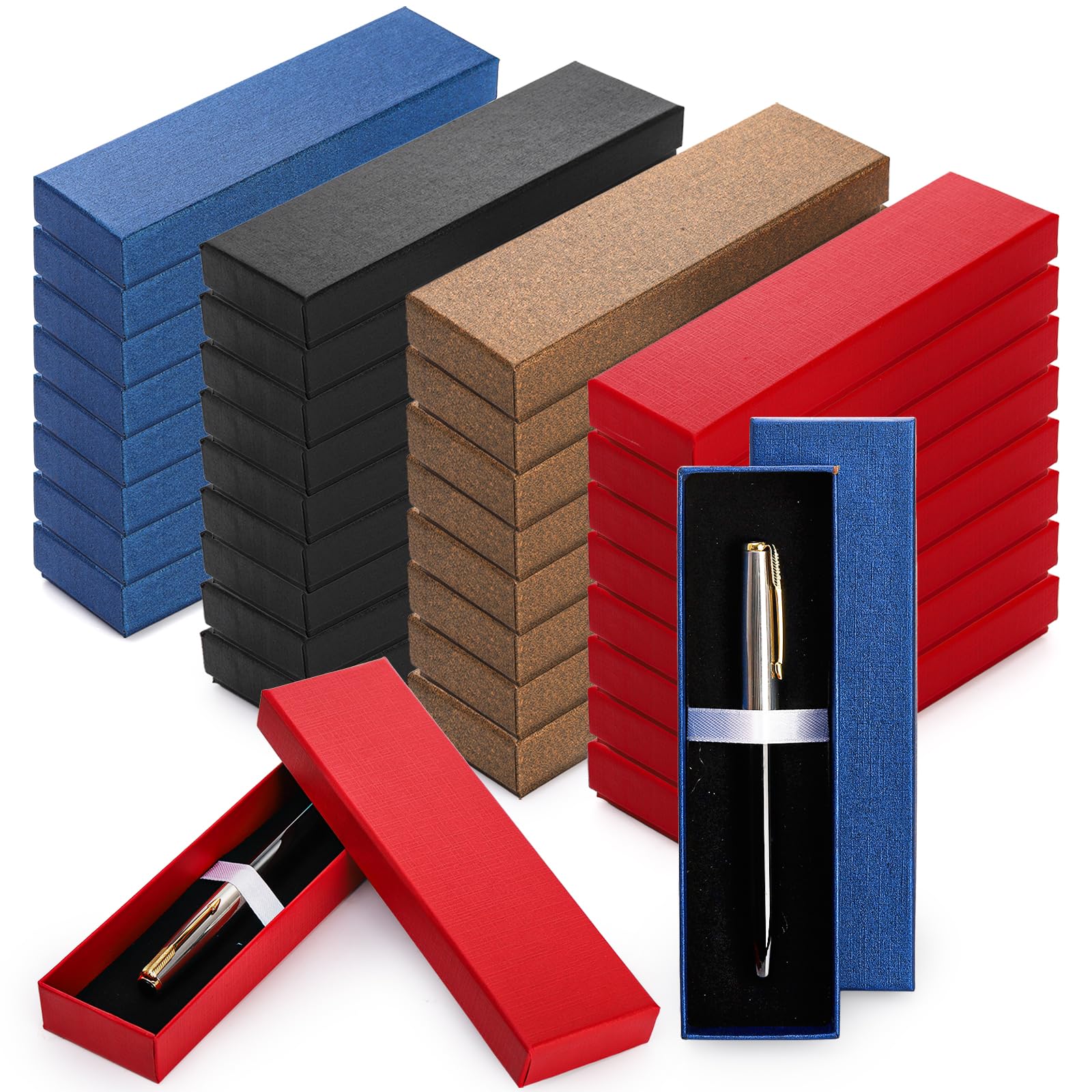 Yesland 32 Pcs Pen Gift Box Empty Pen Case with Lid, Cardboard Ballpoint Fountain Pen Display Box for Presentation Jewelry Collection Gift Packaging