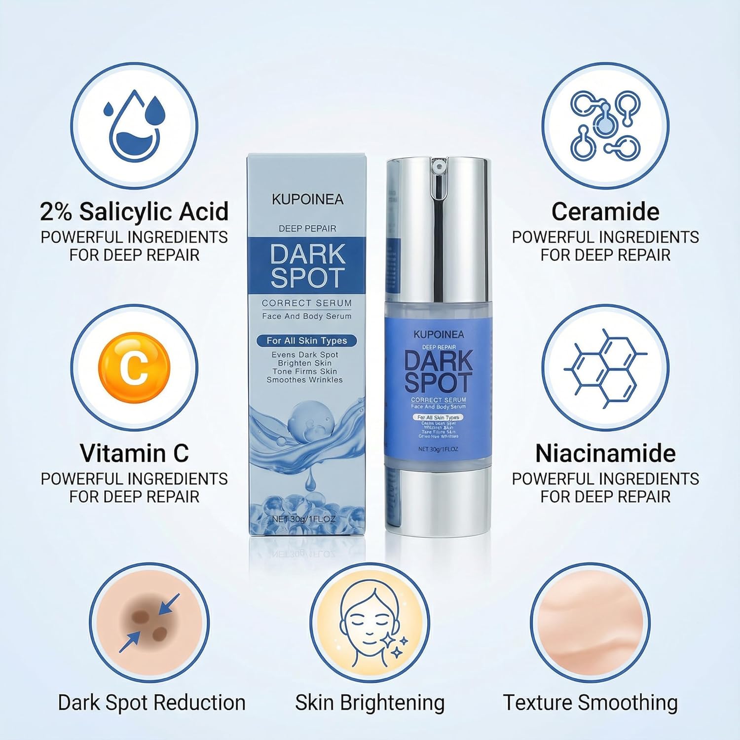 Dark Spot Remover for Face and Body Serum: Advanced Formula Spot Corrector Cream with Niacinamide ，Age Spot Sun Spot Freckles Melasma Brown Spot - for Women and Men (1.0 Fl Oz) - Image 7