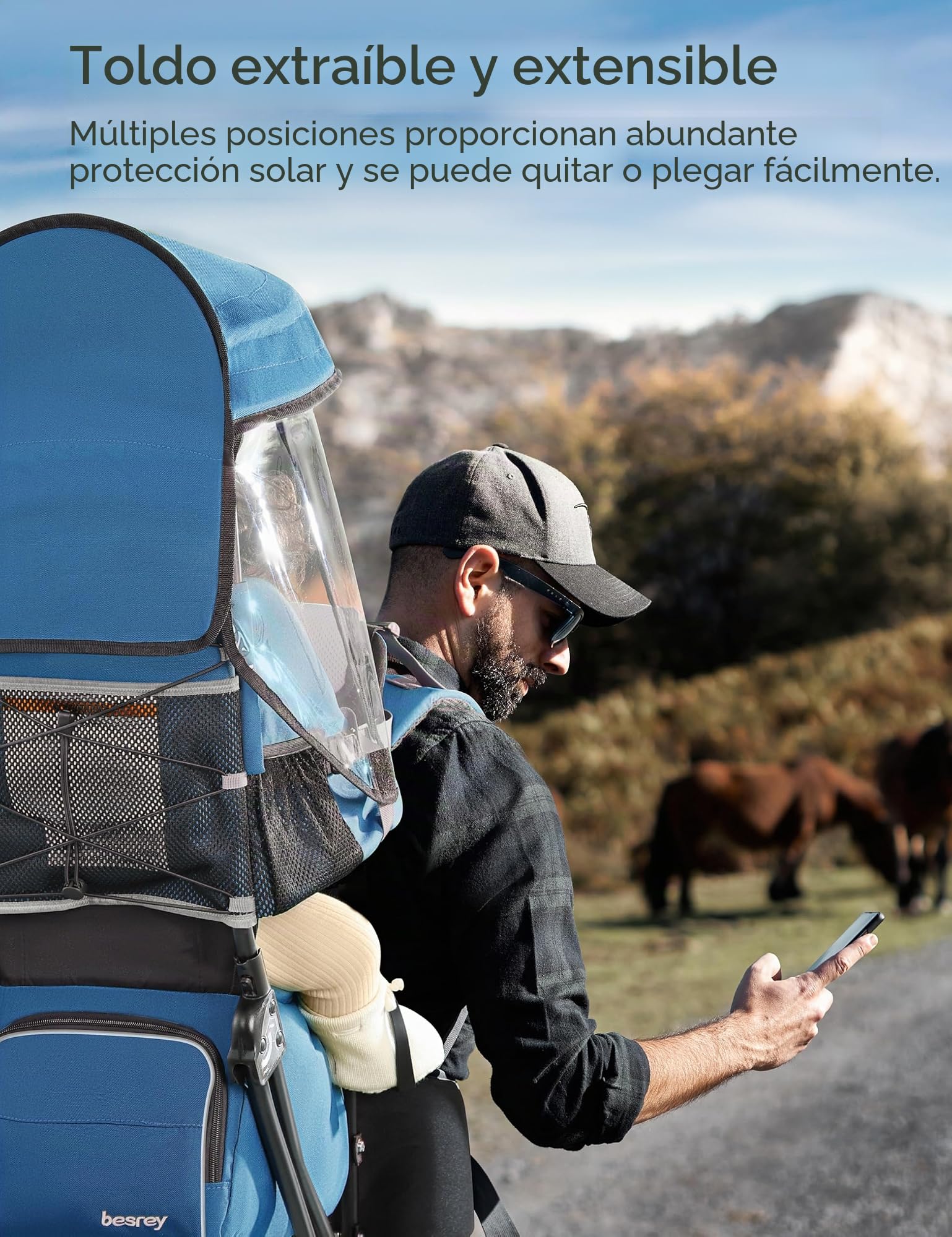 besrey Mochila de senderismo para niños pequeños, correas acolchadas