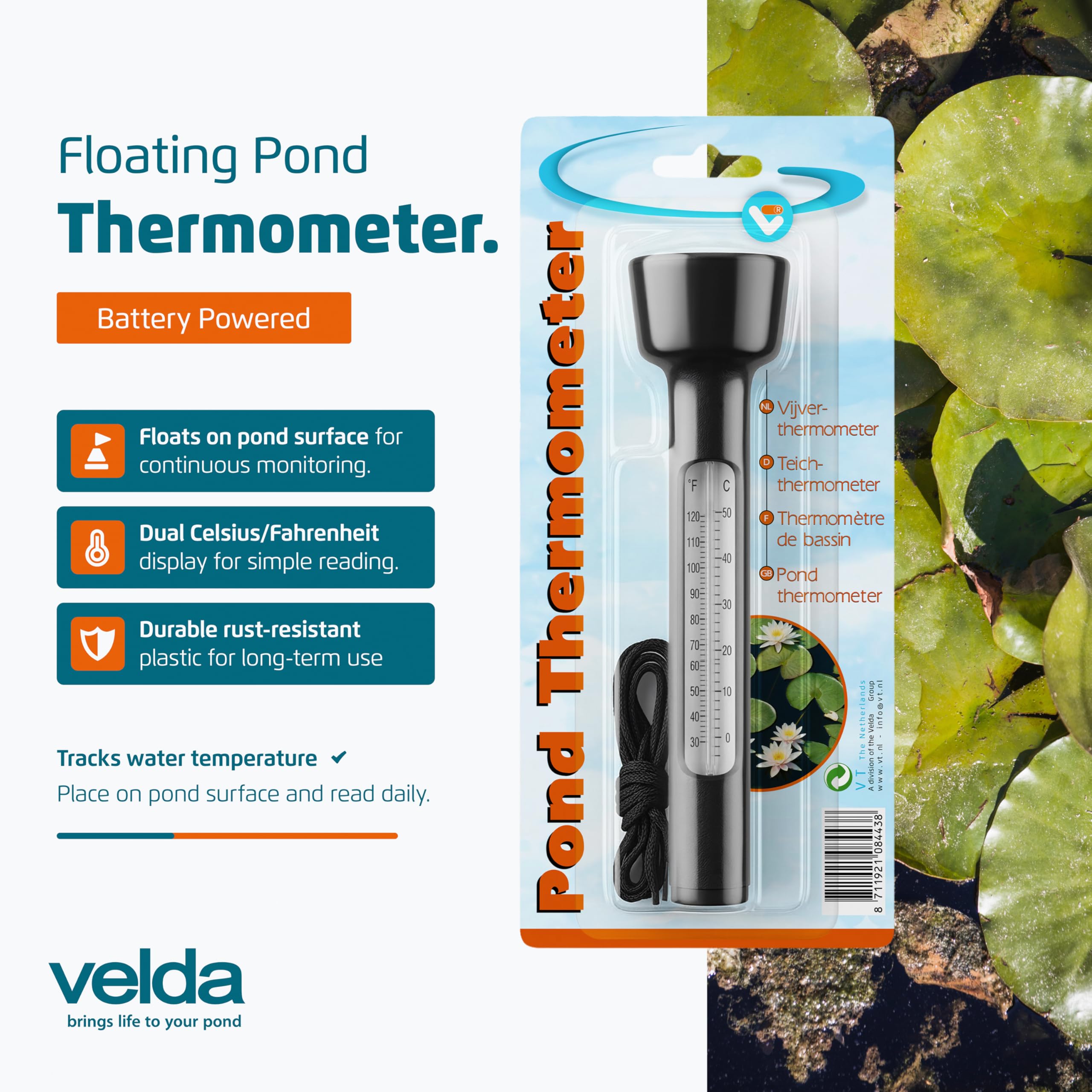 Velda Pond Termometro, Termometro per laghetto di azionamento