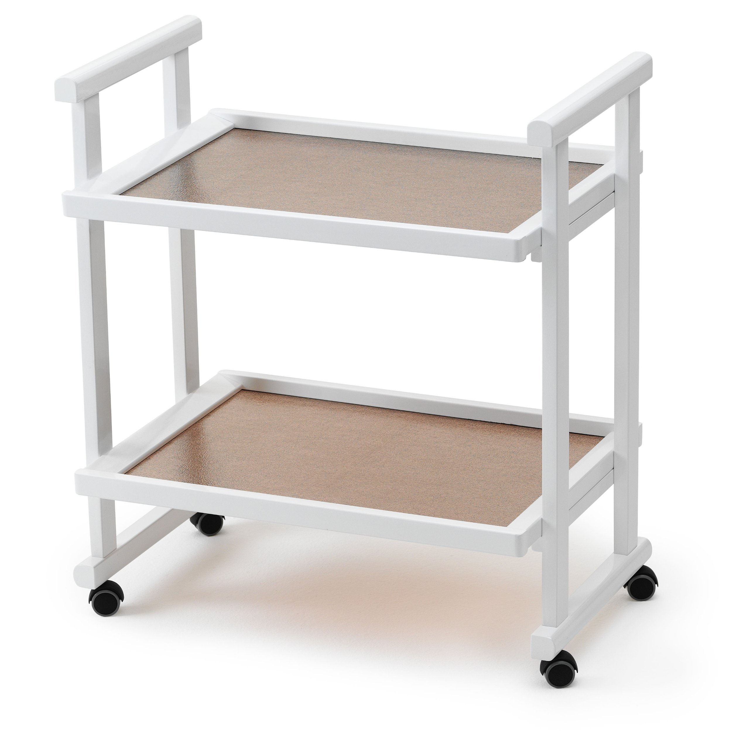 Arredamenti Italia Carrello ANTHONY, Legno - Servizio/Arredo - 2 ripiani - Finitura Bianco "Ar-It il cuore del legno"