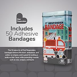 BioSwiss Bandages, First Responders Shaped Self Adhesive Bandage Set, Latex Free, Sterile Wound Care, 50 Count