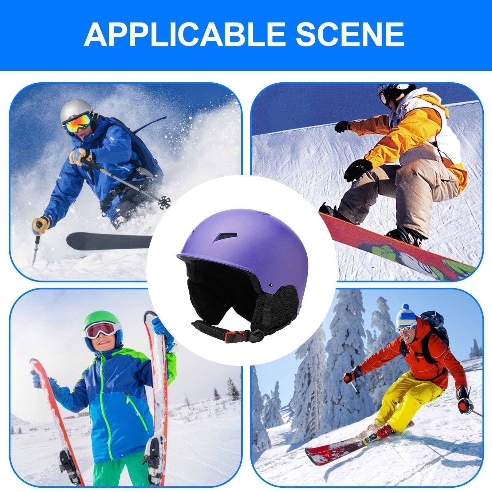Teksome Cappello di sicurezza per lo sci, Cappello di sicurezza per lo | snowboard, Cappello rigido con protezione regolabile Cappello di sicurezza per snowboard, Cappello di sicurezza multiuso