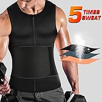 Vista 2 de Cimkiz Men's Waist Trainer Sauna Suit Shirt, Gym & Exercise Compression Vest, Sweat-Boosting Workout Top