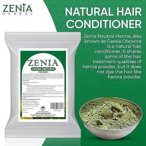 Miniatura 5 de 200g 7oz Zenia Cassia obovataSenna en polvo para cabello