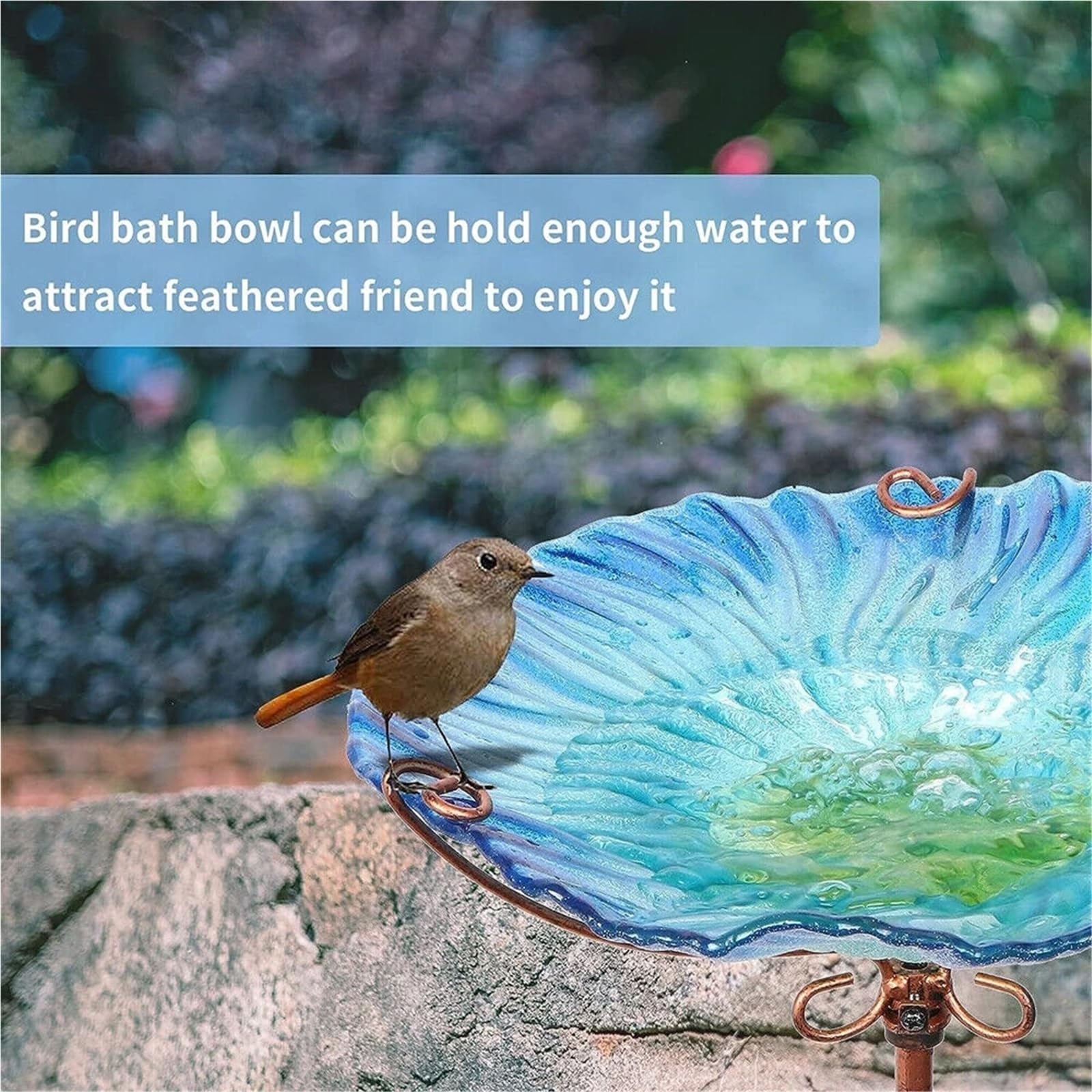 Abbeveratoio per uccelli da terra Bird Bath Water Birdfeeder Bowl | For Outdoor Garden Decorative