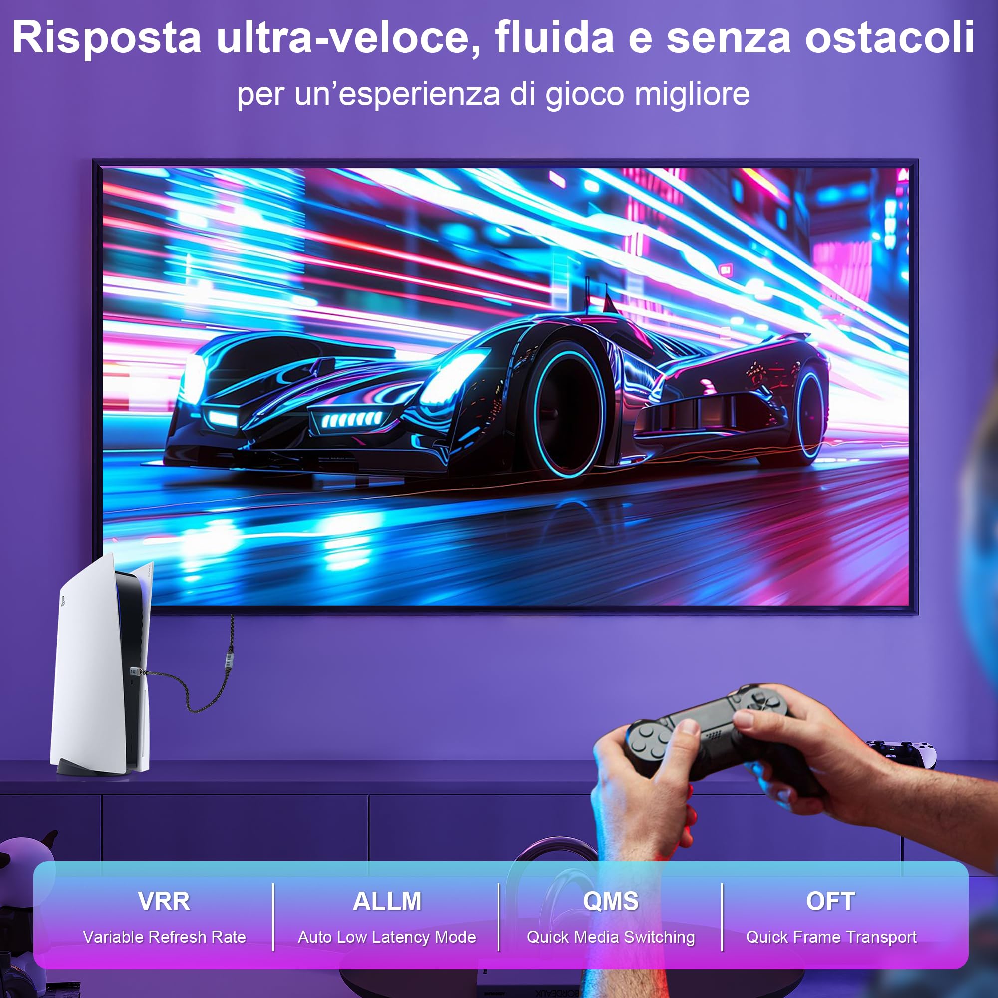 [Lotto da 2 Cavo di Prolunga HDMI 16K 2M,8K@120Hz,4K@240Hz/480Hz,Ultra alta velocità 96 Gbit/s,Cavo di estensione maschio-femmina,Compatibile con HDTV,Laptop,Series X,Chromecast,TV Stick