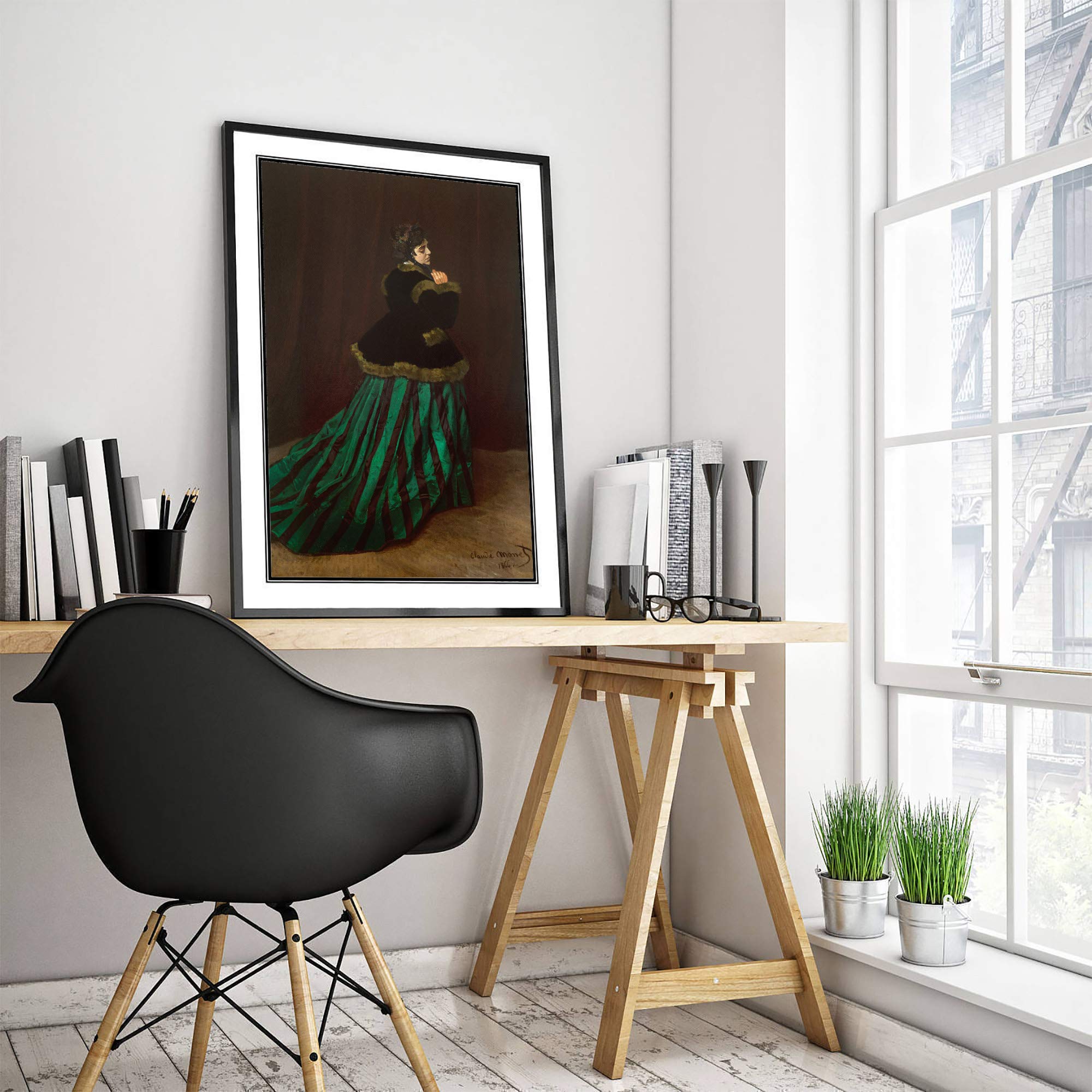 Amazon.com: Claude Monet - Camille The Woman in The Green Dress (1866) -  Classic Painting Photo Poster Print Art Gift