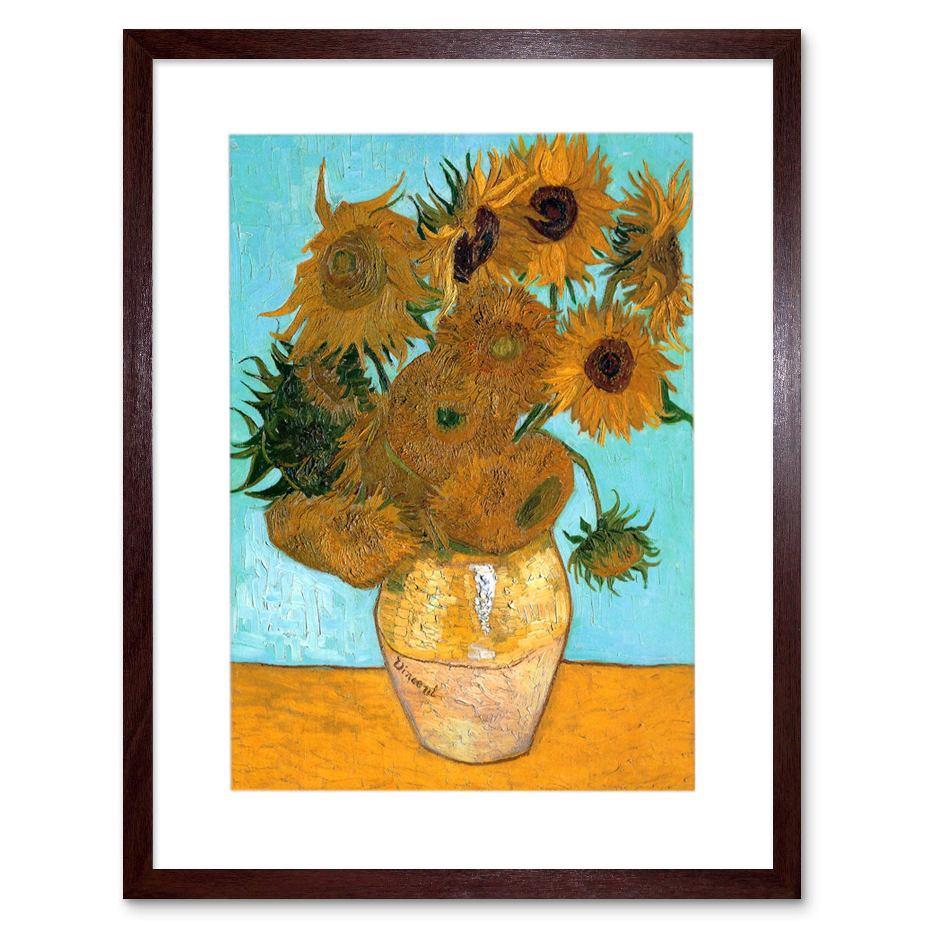 Wee Blue Coo Vincent Van Gogh Still Life Vase With Twelve Sunflowers Old F 28 Framed Wall Art Print