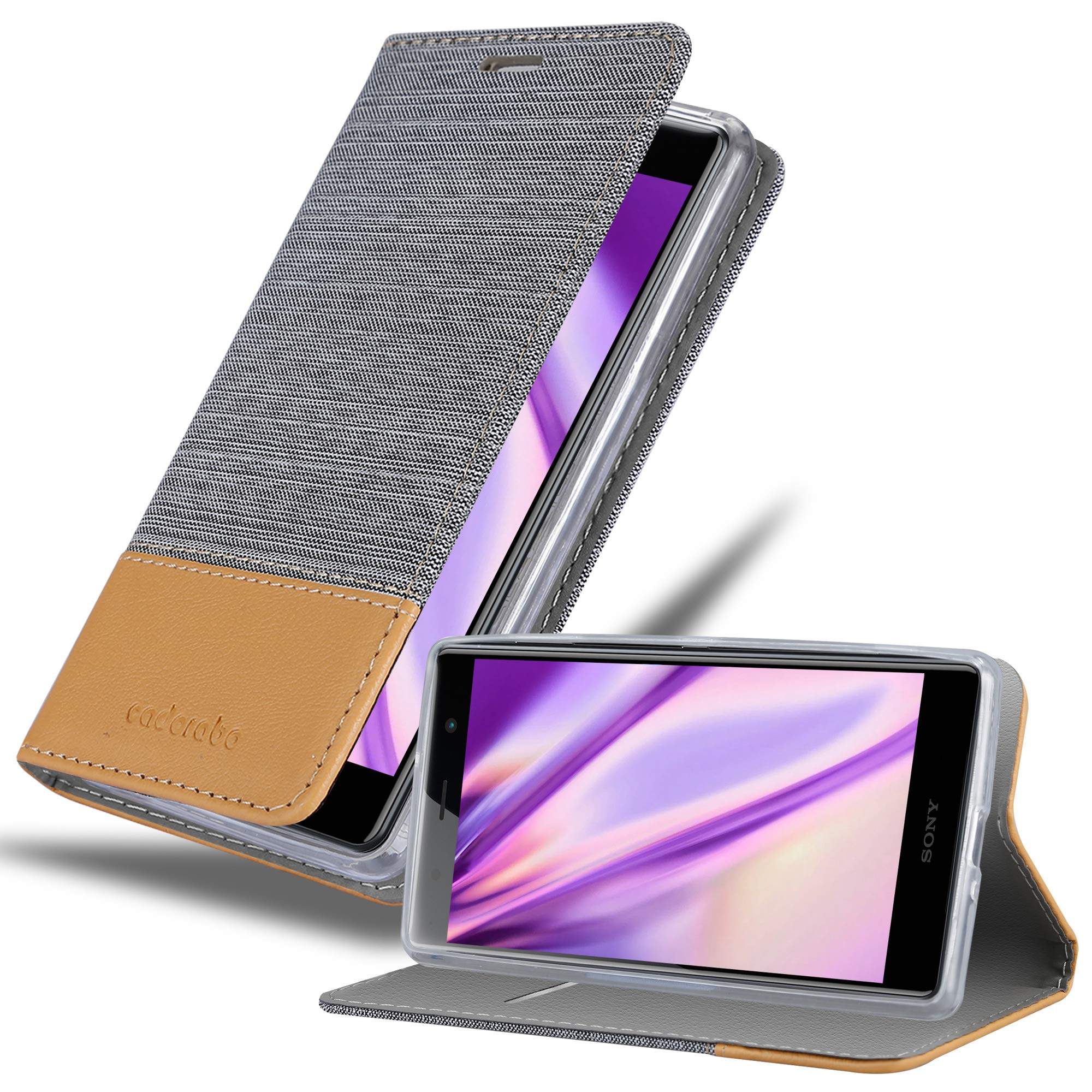 Custodia Libro Cadorabo Per Sony Xperia XZ2 – Grigio Fiore, Con Chiusura Magnetica, Funzione Stand E 3 Slot Per Carte - 2