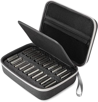 Noverlife Hair Clipper Guard Blades Holder Case, Barber Guard Storage Bag for 20 Metal Blades Hard Storage Travel Case