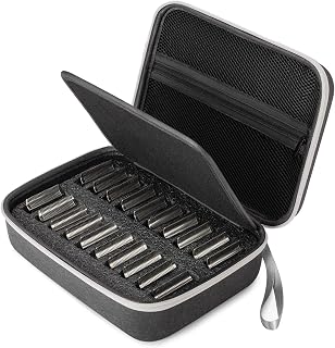 Noverlife Hair Clipper Guard Blades Holder Case, Barber Guard Blades Storage Bag for 20 Metal Clipper Guards Hard Blade Storage Travel Case, Protective Stylist Carrying Case for Grooming Blade