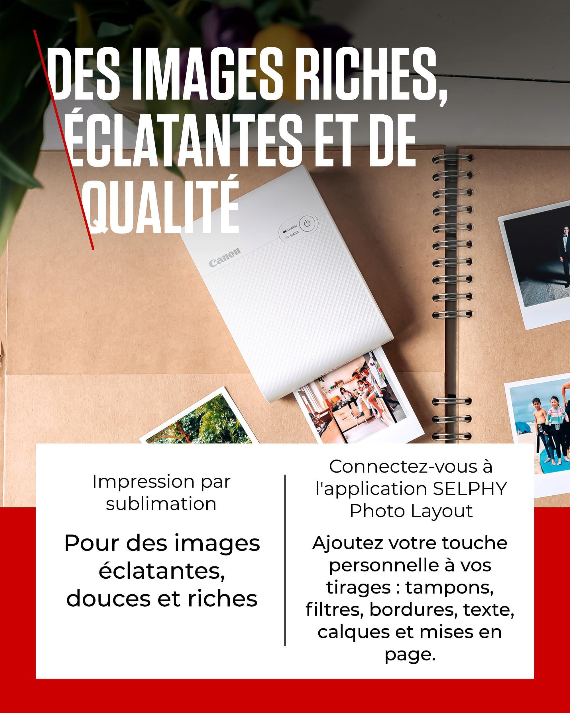 Canon SELPHY Square QX10 Imprimante Photo Portable - Blanc