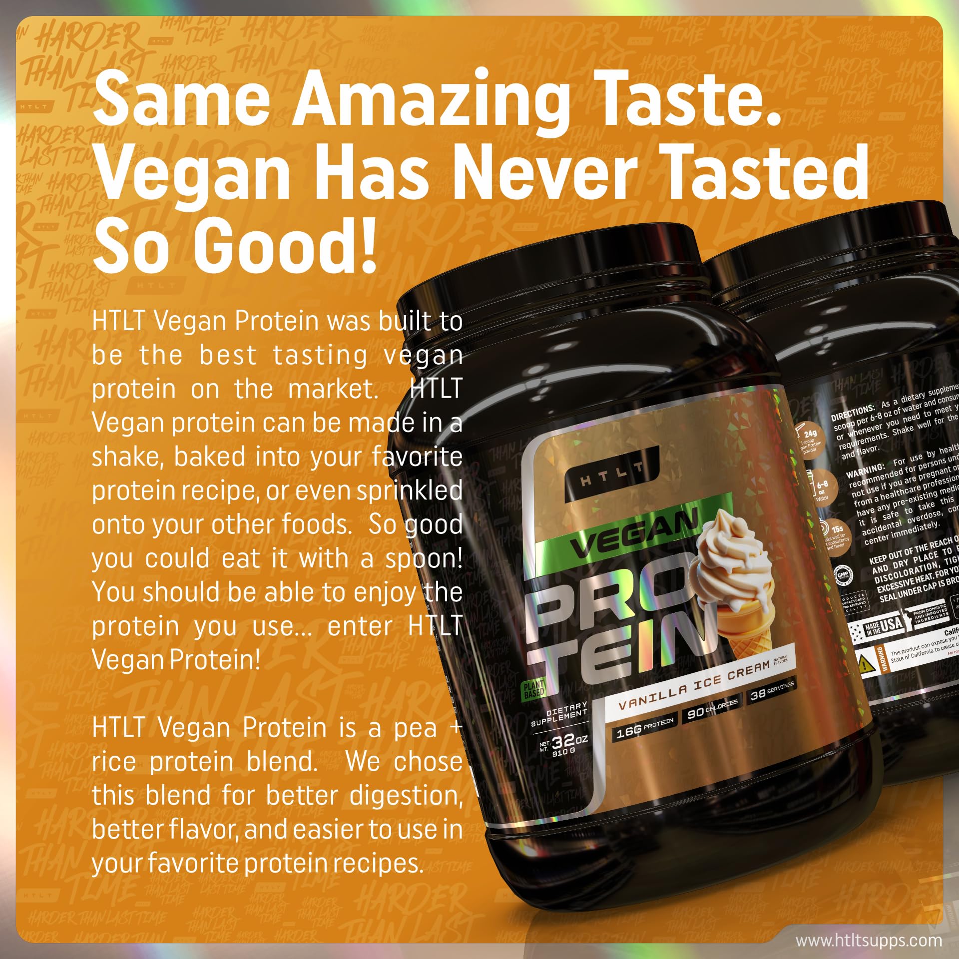 HTLT Supplements Vegan Protein, Muscle Recovery, Vanilla Ice Cream — Amazon image 3
