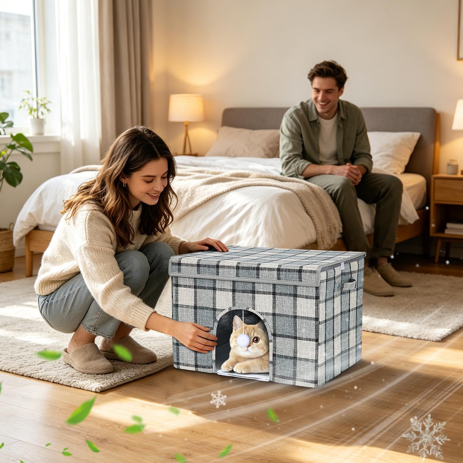 Hunde-Kühlhaus mit Kühlpack Wasserdichter Kältekäfig | mit 12 Kühlpacks und faltbarem Katzen-Kühlhaus Für kleine, mittelgroße Rassen, Welpen, Katzen, im Innenbereich, im Garten