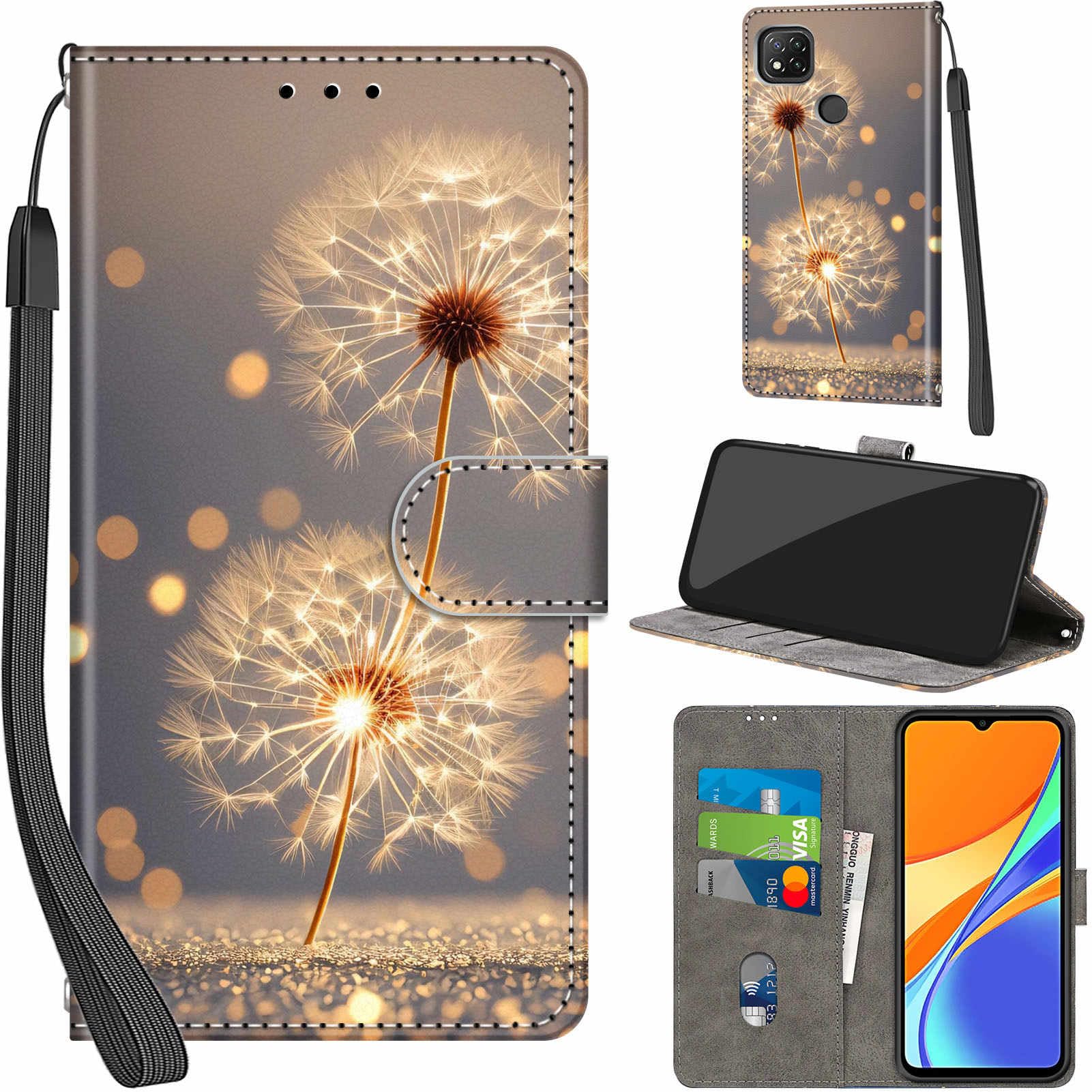 PHINIENLAND Cover per Xiaomi Redmi 9C / 10A Case PU Pelle Custodia [Kickstand] [Chiusura magnetica] [Slot per Schede], Portafoglio Flip Custodia per Xiaomi Poco C3,Panda