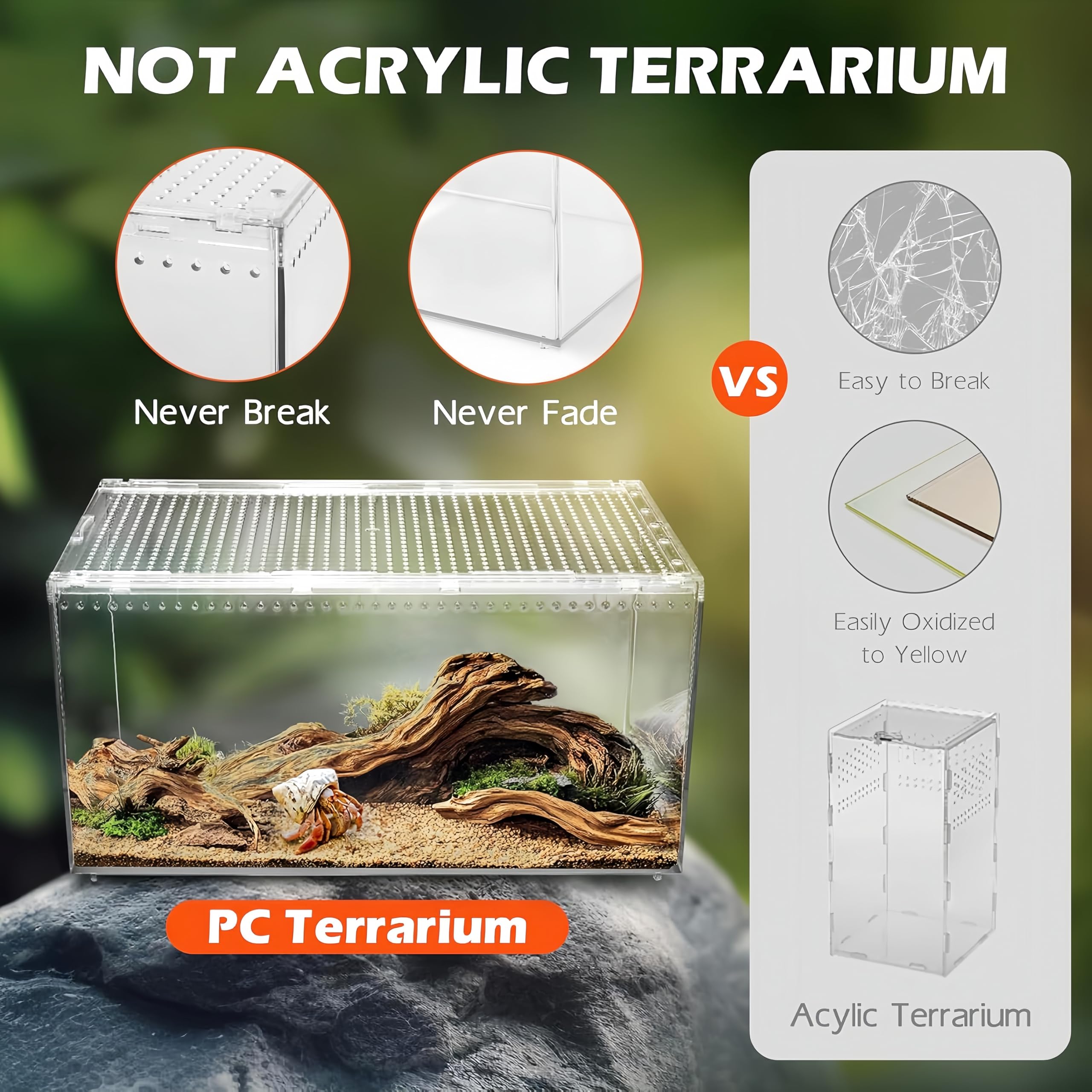 Reptilien Terrarium Box Magnetisches Acryl heimchenbox Terrarium stapelbares Reptil Fütterungsbox für Spinnen Skorpion Käfer Gehörnter Frosch