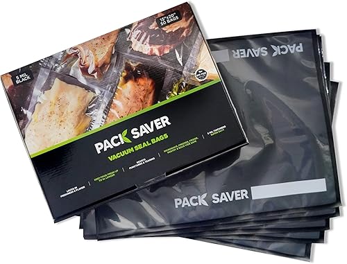 Miniatura 9 de Bolsas selladoras al vacío, paquete de 50 – Bolsas de almacenamiento de alimentos precortadas resistentes de 11 x 19 pulgadas, para ahorrar