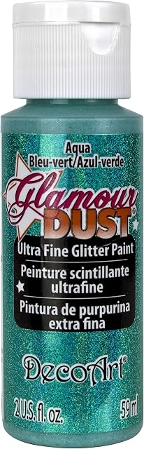 DecoArt Glamour Dust Glitter Paint, Aqua, 59 ml (Pack of 1)