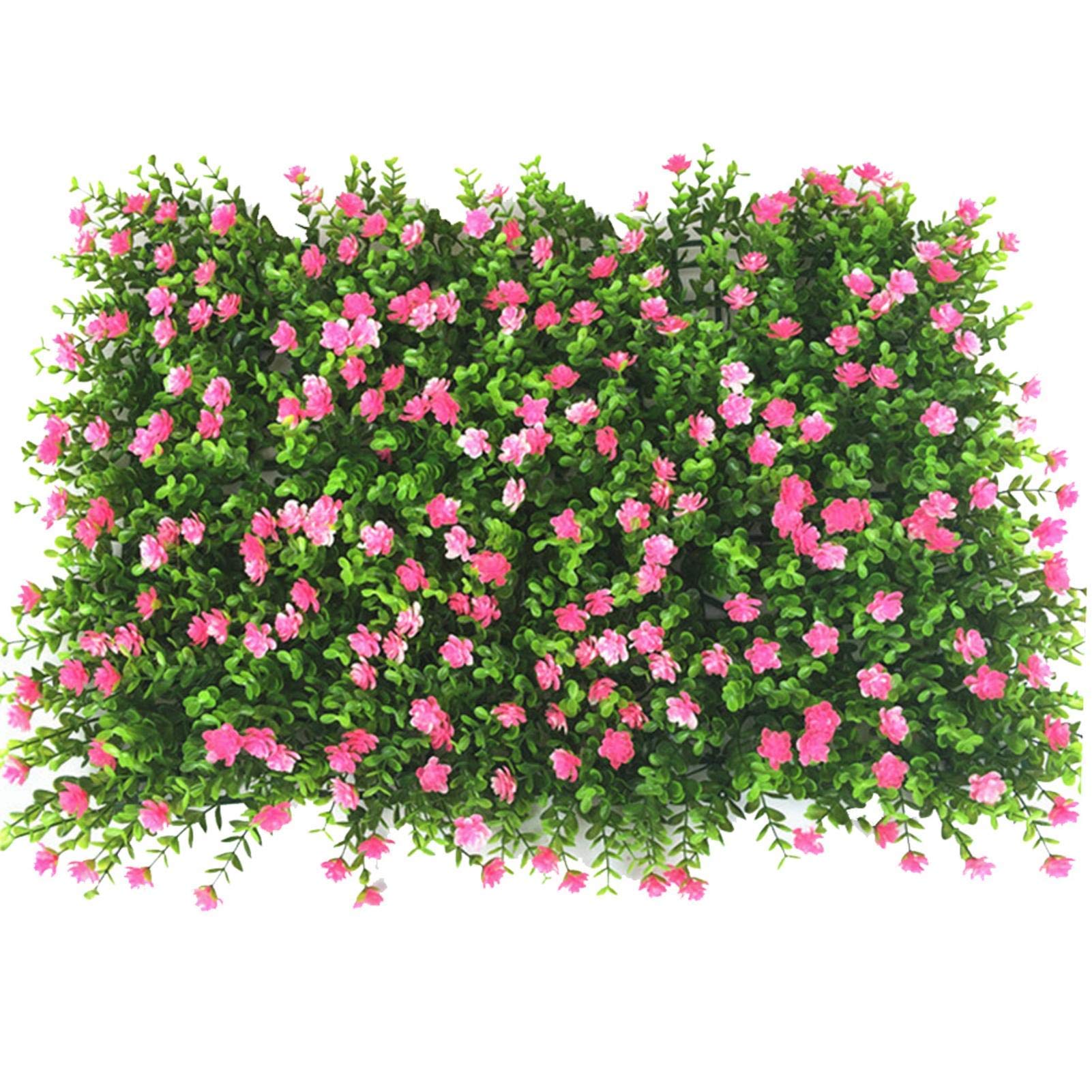 GLP Artificial Hedges Panels with Flowers, Outdoor Grass Greenery Artificial Ivy Privacy Fence Screen, Faux Plant Wall Backdrop for Home Garden Backyard Wedding Wall Decoration (Color : G)