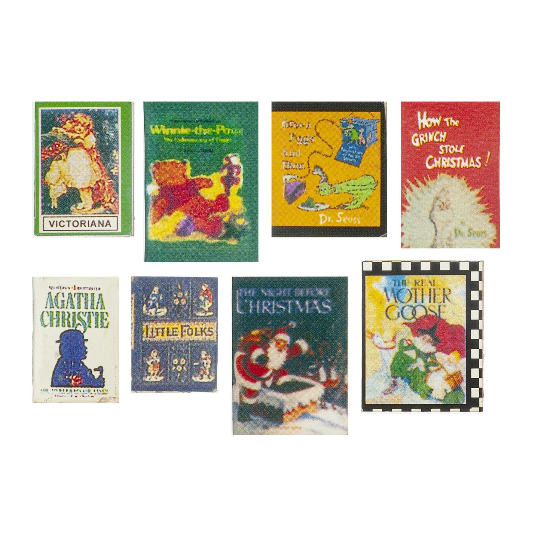 Melody Jane Dolls House 8 Assorted Children's Story Books Miniature Nursery School Accessory