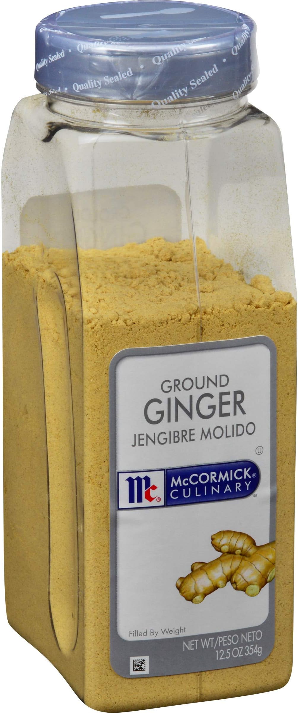 Ground Ginger, 12.5 oz - One 12.5 Ounce Container of Dried Ground Ginger Powder, Perfect on Meats, Seafood, Asian and Indian Dishes, Fruits, Vegetables and Desserts