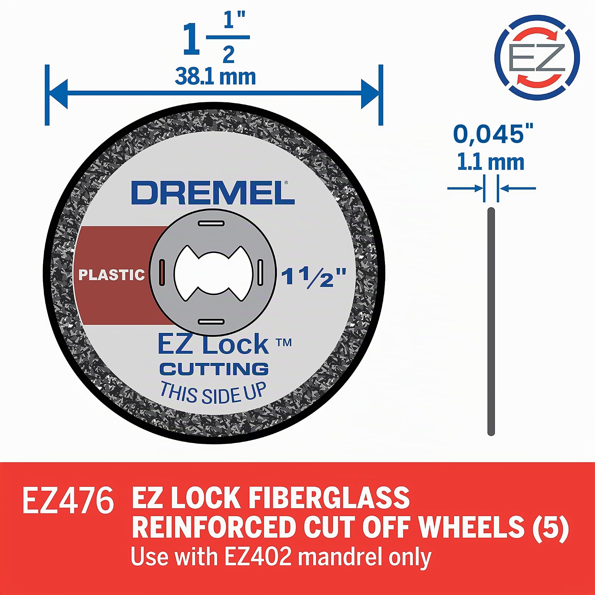 Dremel ez476 1/2 Zoll 38mm Rad durchmesser 5 Stück glasfaser verstärkte Trennscheiben Rotations werkzeug Schneid scheiben zubehör  1420