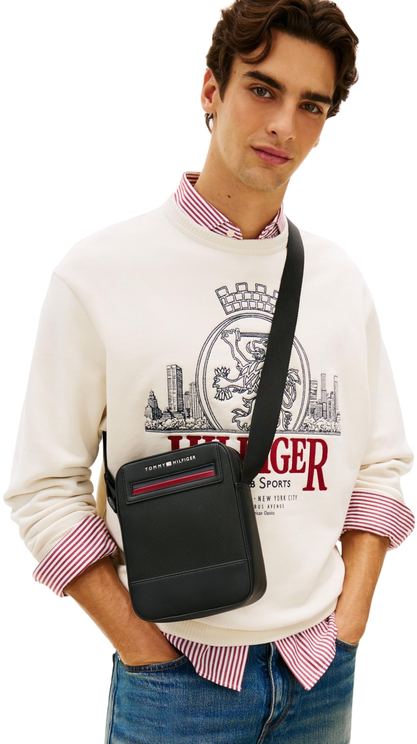 Tommy Hilfiger Th Foundaiton Mini Reporter AM0AM14156 Crossover Noir Taille unique