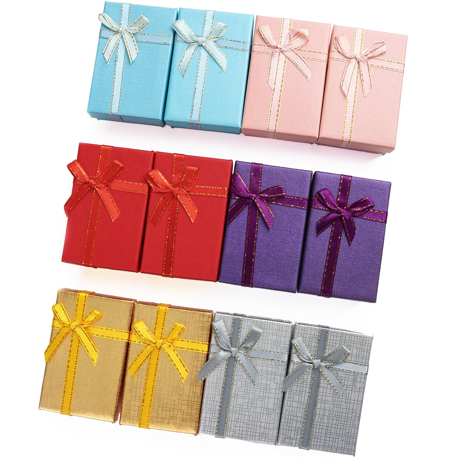 Pannger 12 Pack Small Jewelry Gift Boxes Set Empty Gift Boxes for Earrings,Rings, Necklaces Jewelry for Anniversaries, Weddings,Birthday-Mixcolor