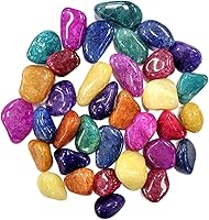 Vista 1 de Piedras de cristal de cuarzo agrietado pulidas y pulidas de 1/2 libra, grandes piedras preciosas decorativas coloridas, cristales a granel