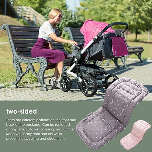 Miniatura 5 de Forro de asiento de coche, protector de asiento de algodón suave, cojín de cochecito de bebé, forro de asiento de cochecito, almohadillas de asiento