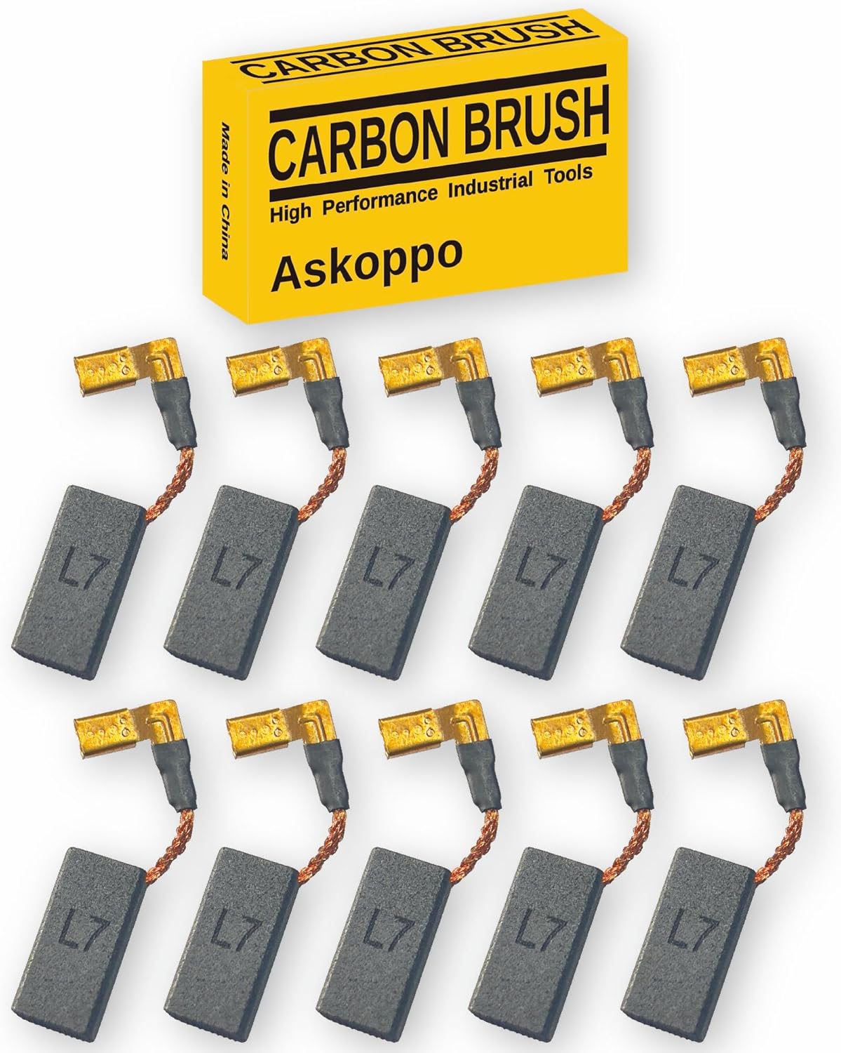N097696 (10-Pack) Carbon Brushes, Carbones para DeWALT DWE4120 DWE4011 DWE4012 DWE4100 Angle Grinder Replacement - Askoppo
