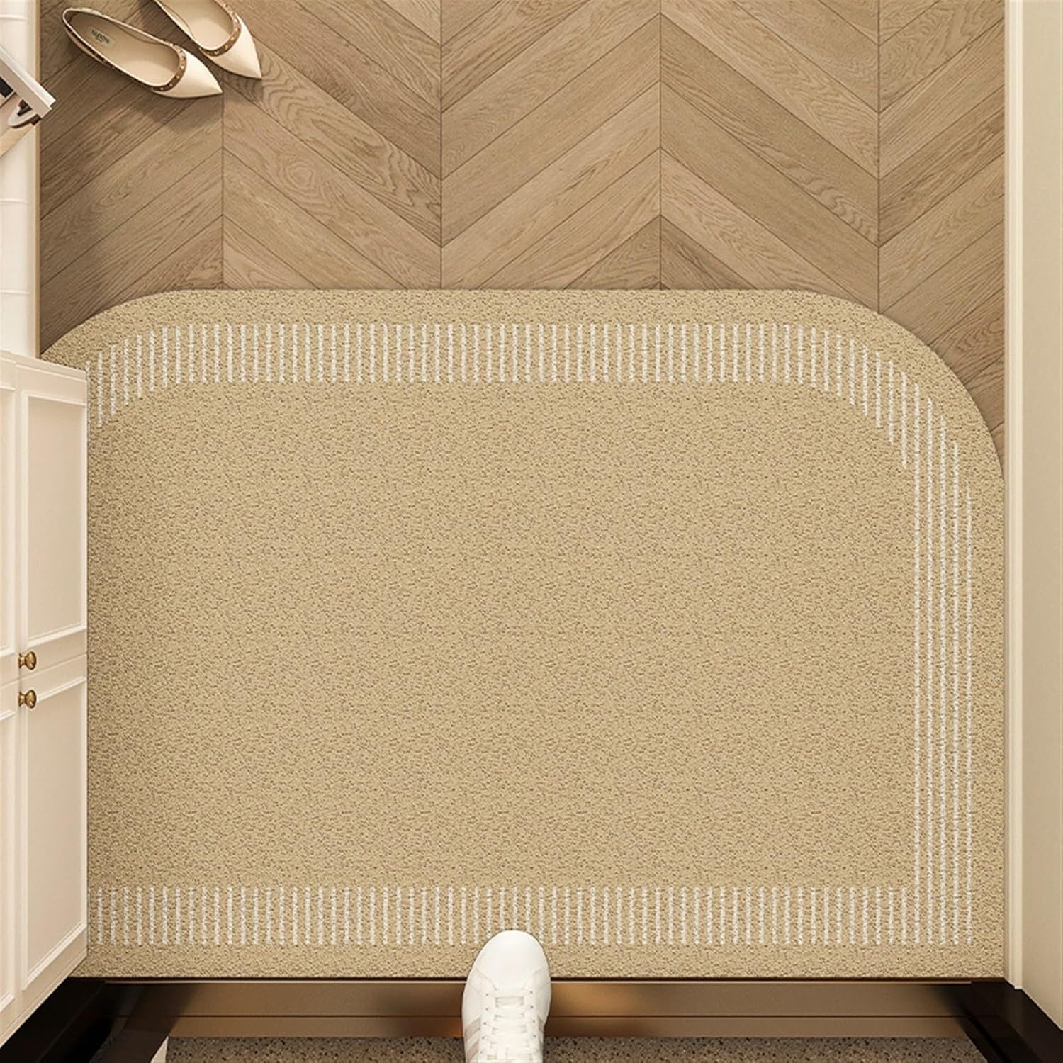 Front Door Mat Outside Entrance Non Slip Shower Mat for Bathroom Floor Bathroom Mat PVC Coil Mat(H,15.7x23.6in)
