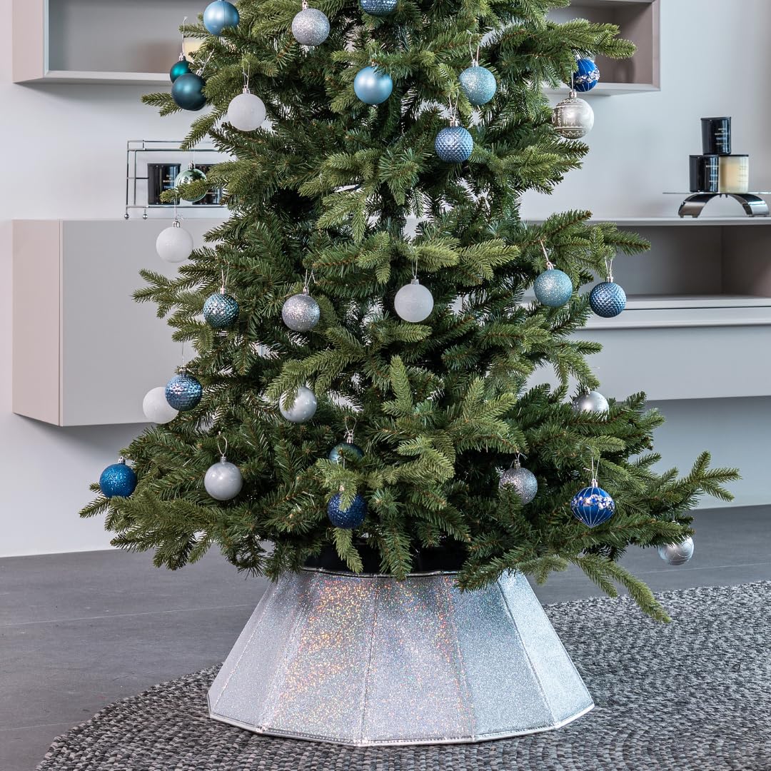 Jupe de sapin de Noël irisée scintillante pour décoration de fête
