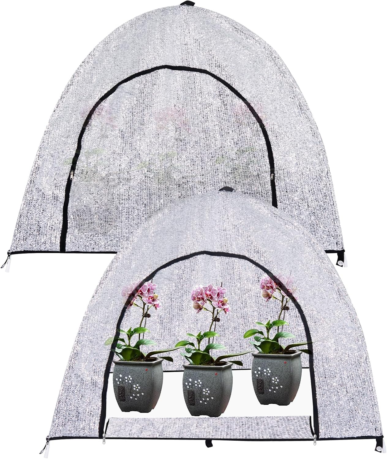 2-Pack Aluminum Pop Up Plant Shade Tent, Plant Cover, 80% Aluminum Sunshade Cloth, Easy Open Crop Sun Shade Protection Tent UV Resistant Pest Guard Cover for Plants Sun Blocker(22 x 22 x 23 Inch)