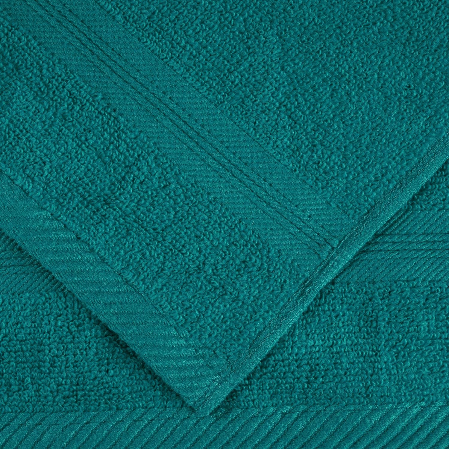 Set di 8 asciugamani in 100% cotone egiziano, 500 g/m², di alta qualità, ad asciugatura rapida, multiuso, morbidi per viso e mani, grandi asciugamani da bagno (verde acqua)