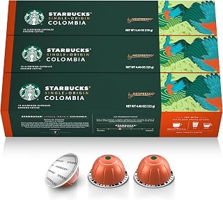 Starbucks by Nespresso Vertuo, Single-Origin Colombia Coffee, 30-count | Coffee Pods Medium Roast, Brews 7.8 oz