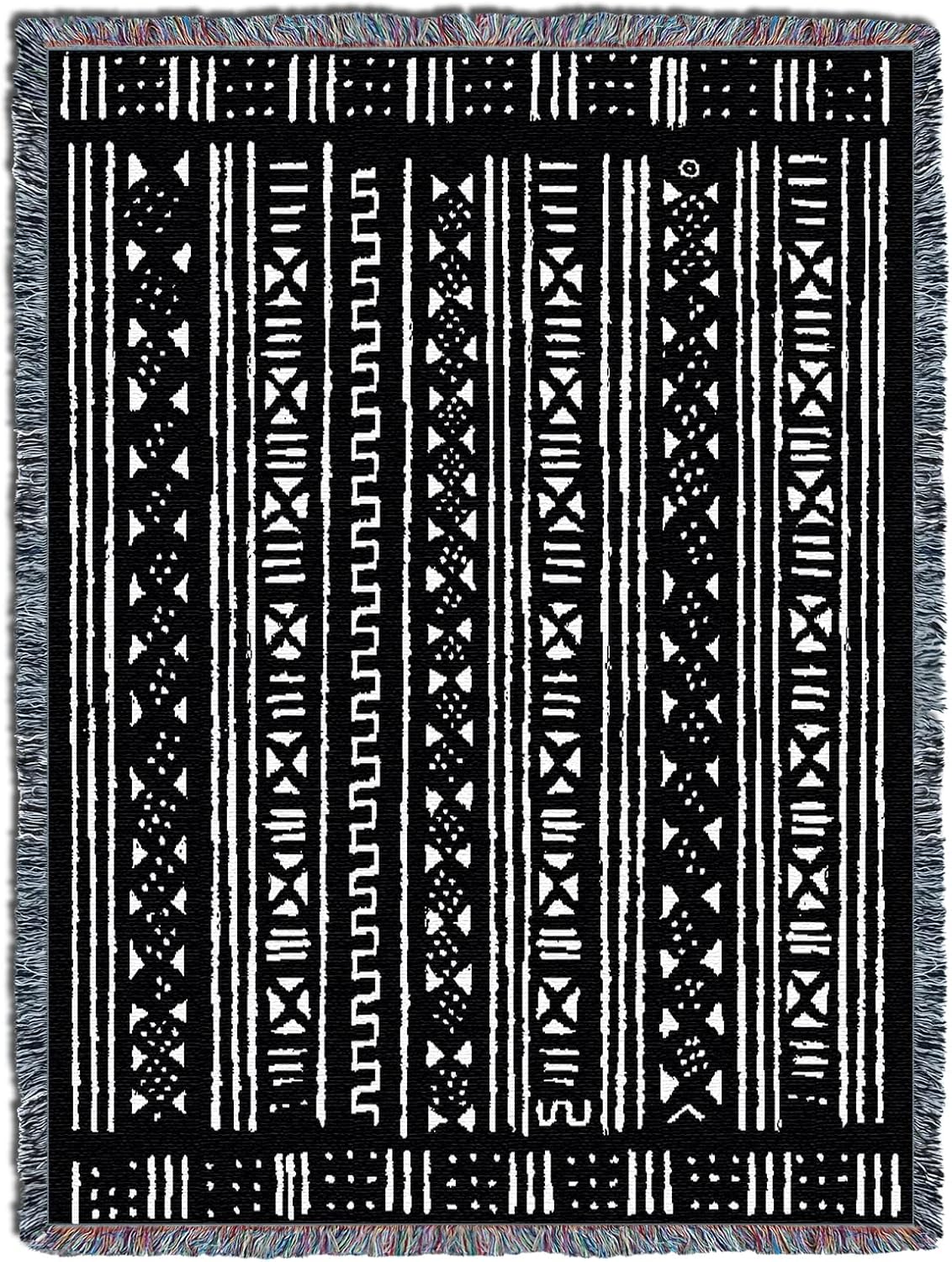 Pure Country Weavers Mud Cloth Blanket - African Style - African Cultural Gift Tapestry Throw Woven from Cotton - Made in The USA (72x54) - Image 4
