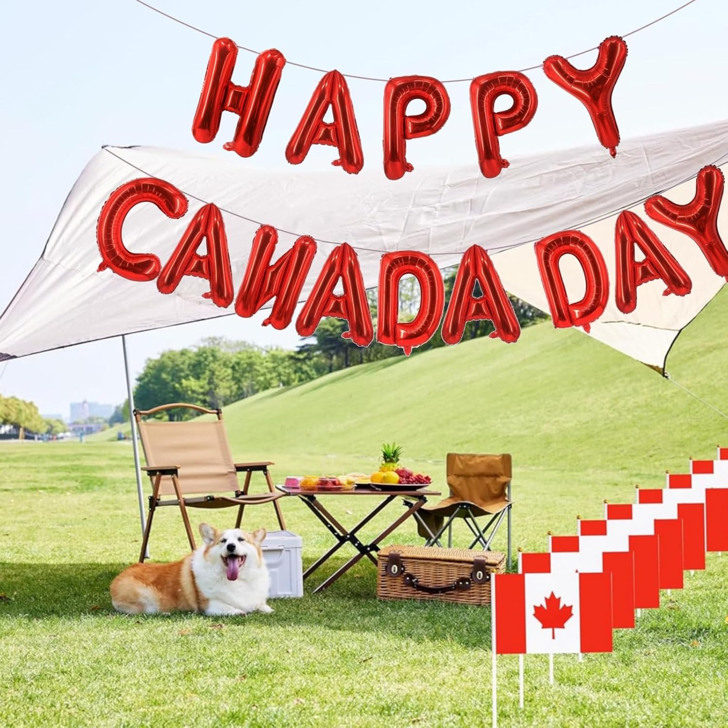 Happy Canada Day Balloons, 16 Inch Letter Foil Balloons