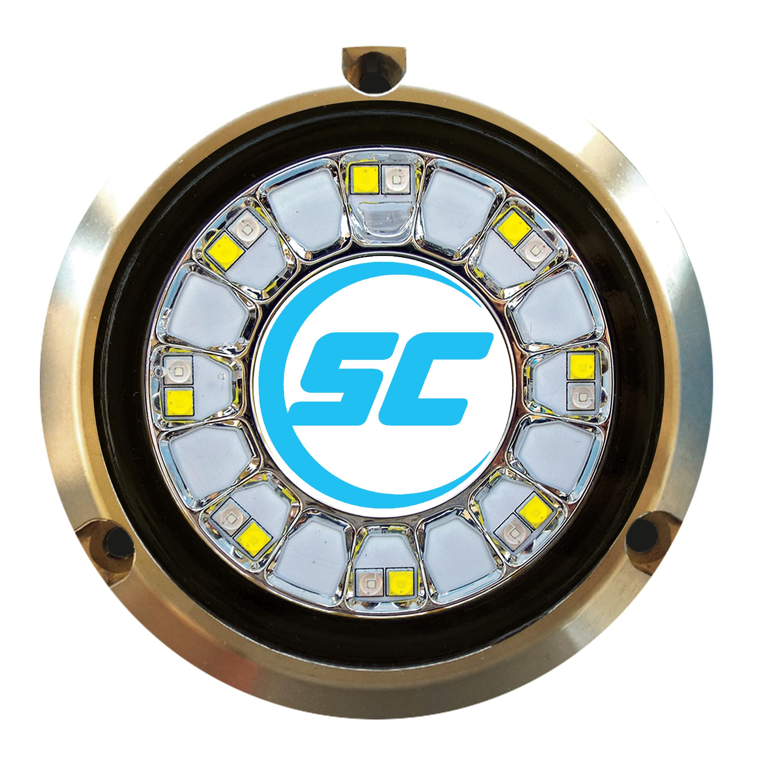 shadow-caster SCR-16 LED Underwater Boat Light - Dual Color Blue/White Combo - Bronze Housing - 60W Suface Mount - Tempered Glass Lens - IP68 Fully Submersible Waterproof