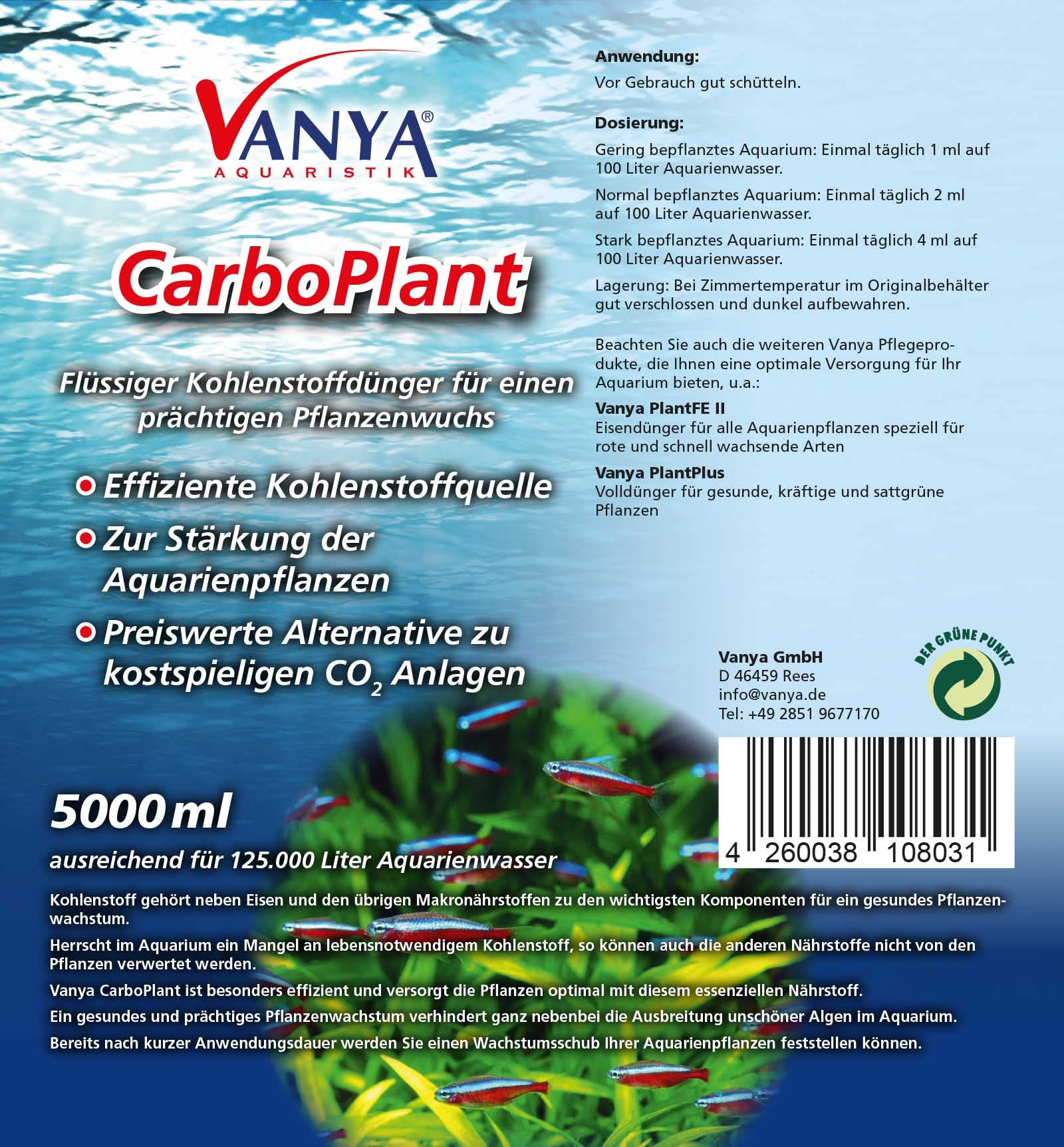 Wiltec Vanya CarboPlant Aquarium Kohlenstoffdünger 5000ml