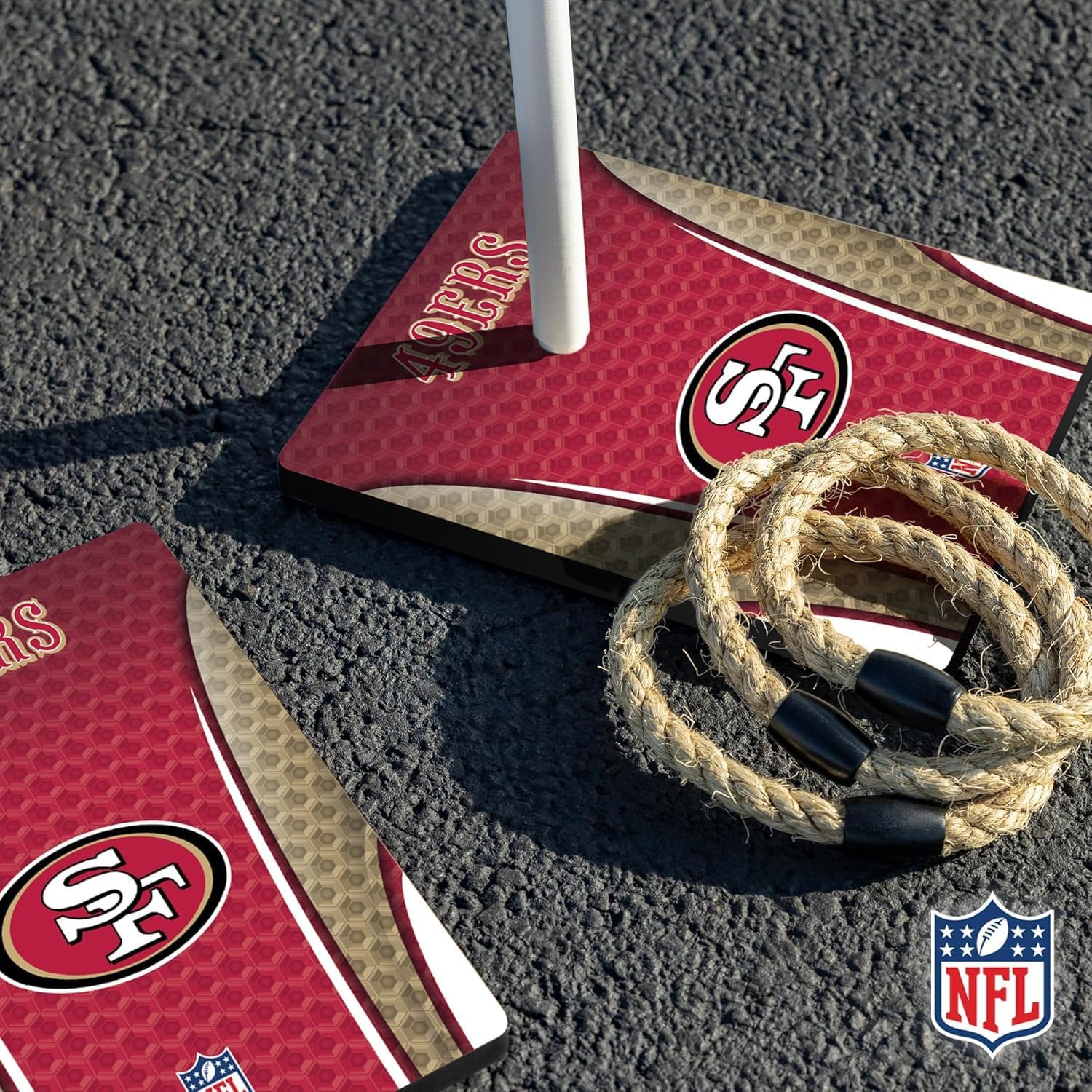 Solid Wood NFL Quoits Set with Direct Print HD Team Graphics – Tailgate Ring Toss Game – Great Gift for Any Football Fan! Ring Toss Family Outdoor Games for The Beach