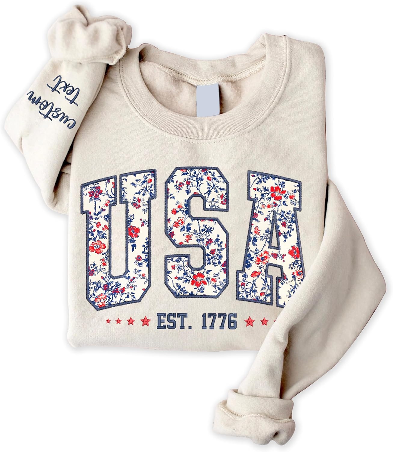 Personalized Embroidery Applique USA Sweatshirt for Women, USA Sweater, Hoodies, Shirt for Girls, Forth of July 2025