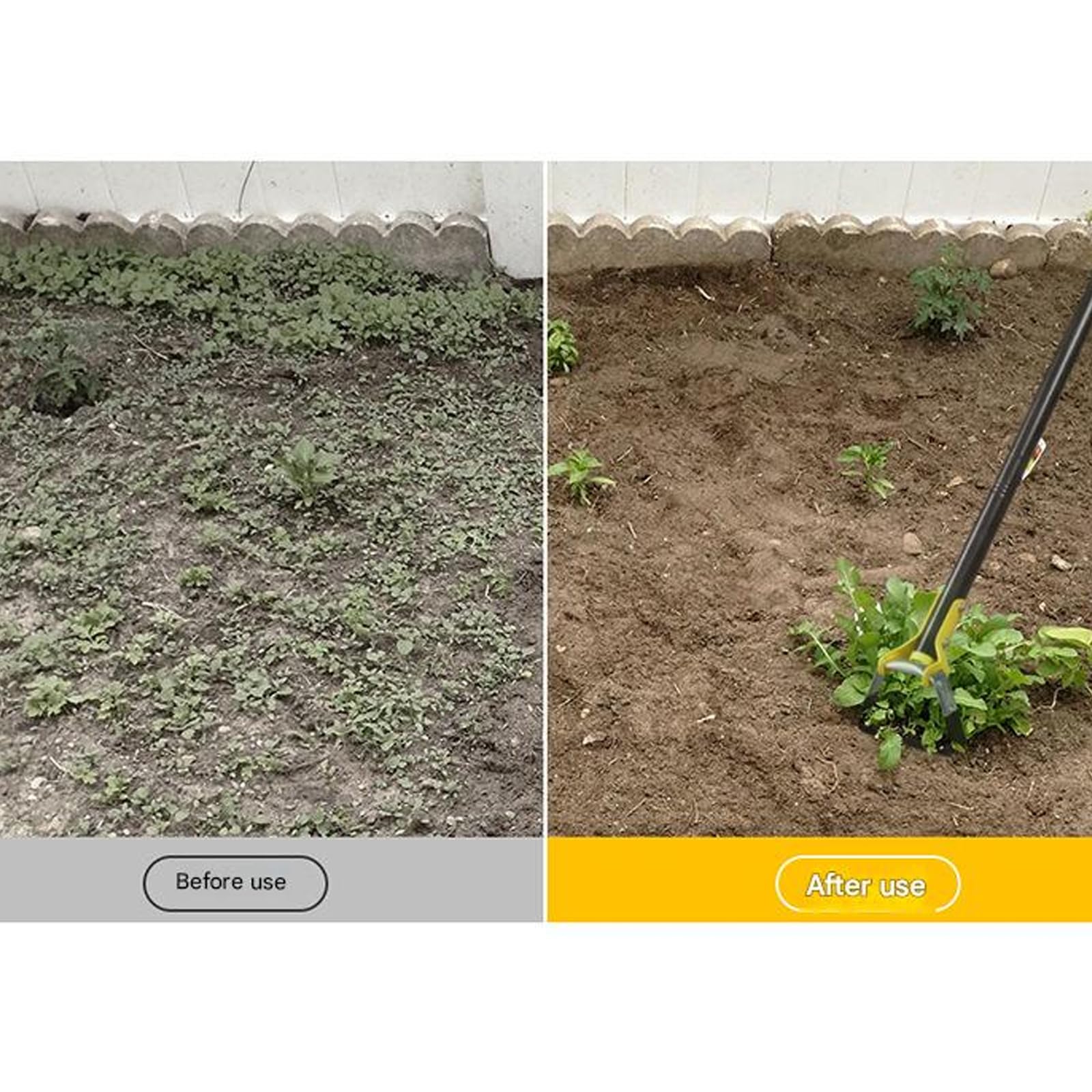 Zappa in acciaio inox con manico ergonomico per una rimozione efficiente dell'erba da giardino e l'allentamento del suolo