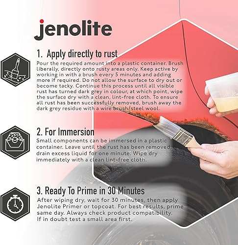 Miniatura 4 de JENOLITE Gel removedor de óxido  Eliminador de óxido de gelatina naval  1.3 onzas líquidas (1.41 oz)  Disolvente de óxido de acción rápida antigoteo