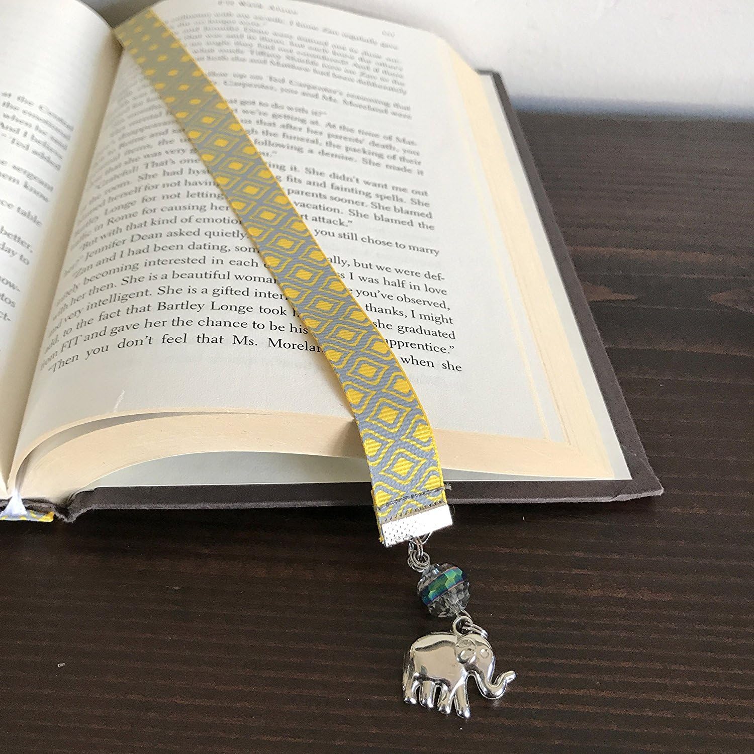Book Buckle Bookmark (Small, Yellow Geo)