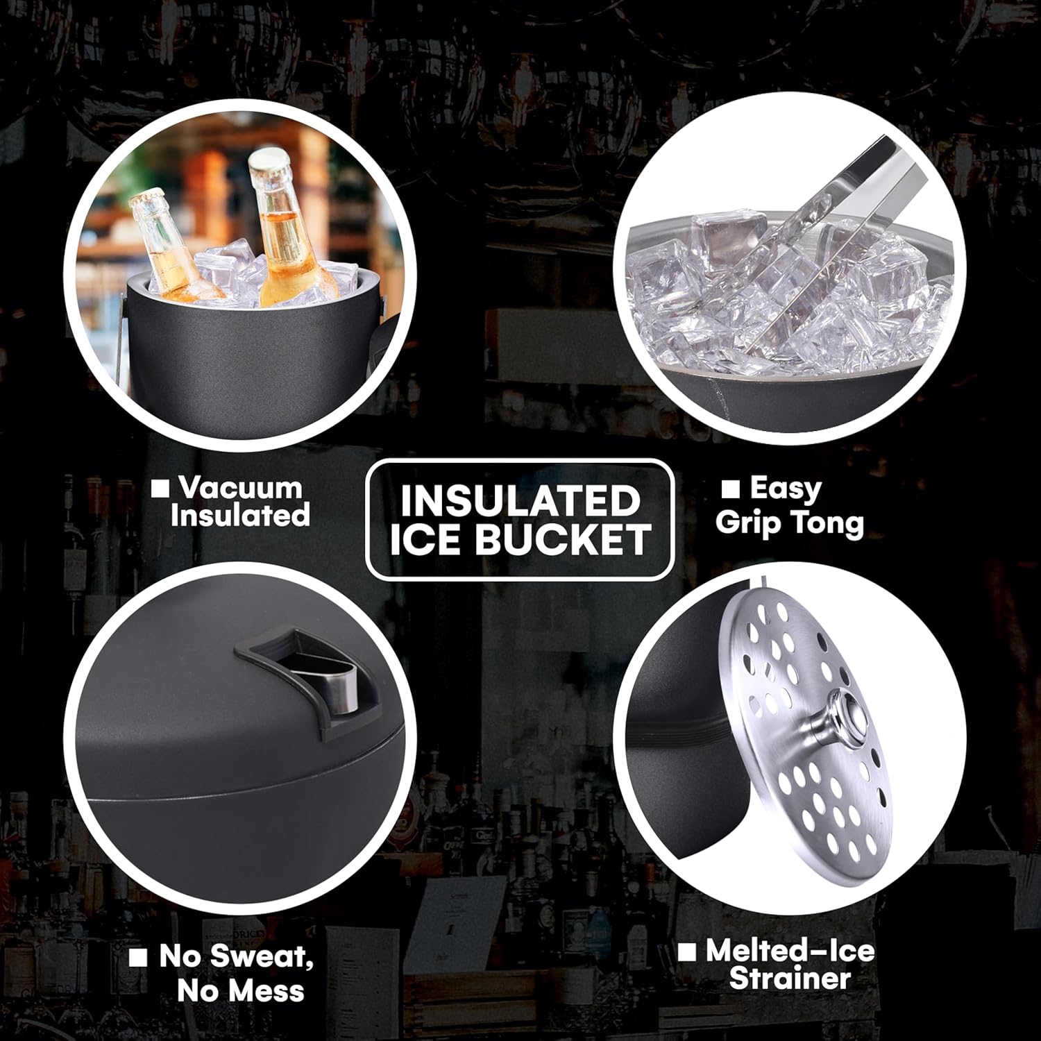 flybold Small Ice Bucket for Parties - Ice Bucket with Lid for Cocktail Bar - Double Walled Ice Container - Portable Chiller Bin Basket - Insulated Wine Buckets for Indoor or Outdoor - Ice Cube Holder - Image 5