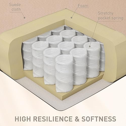 Miniatura 15 de HOMCOM Silla reclinable de masaje por vibración para sala de estar con calor, sofá individual con respaldo alado, moderna silla reclinable de tela